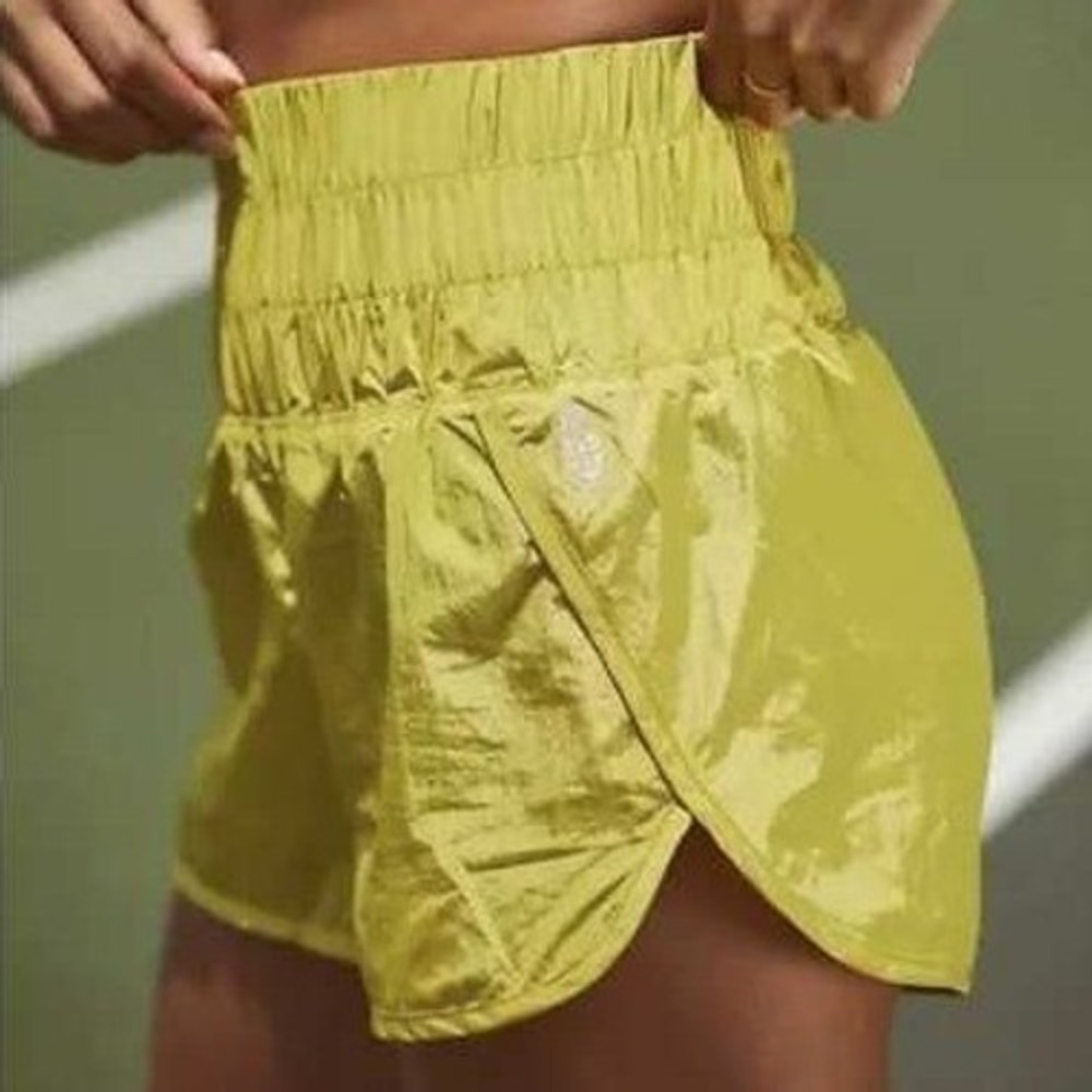 Free People Movement The Way Home Shorts Pomelo Yellow Running Athletic M